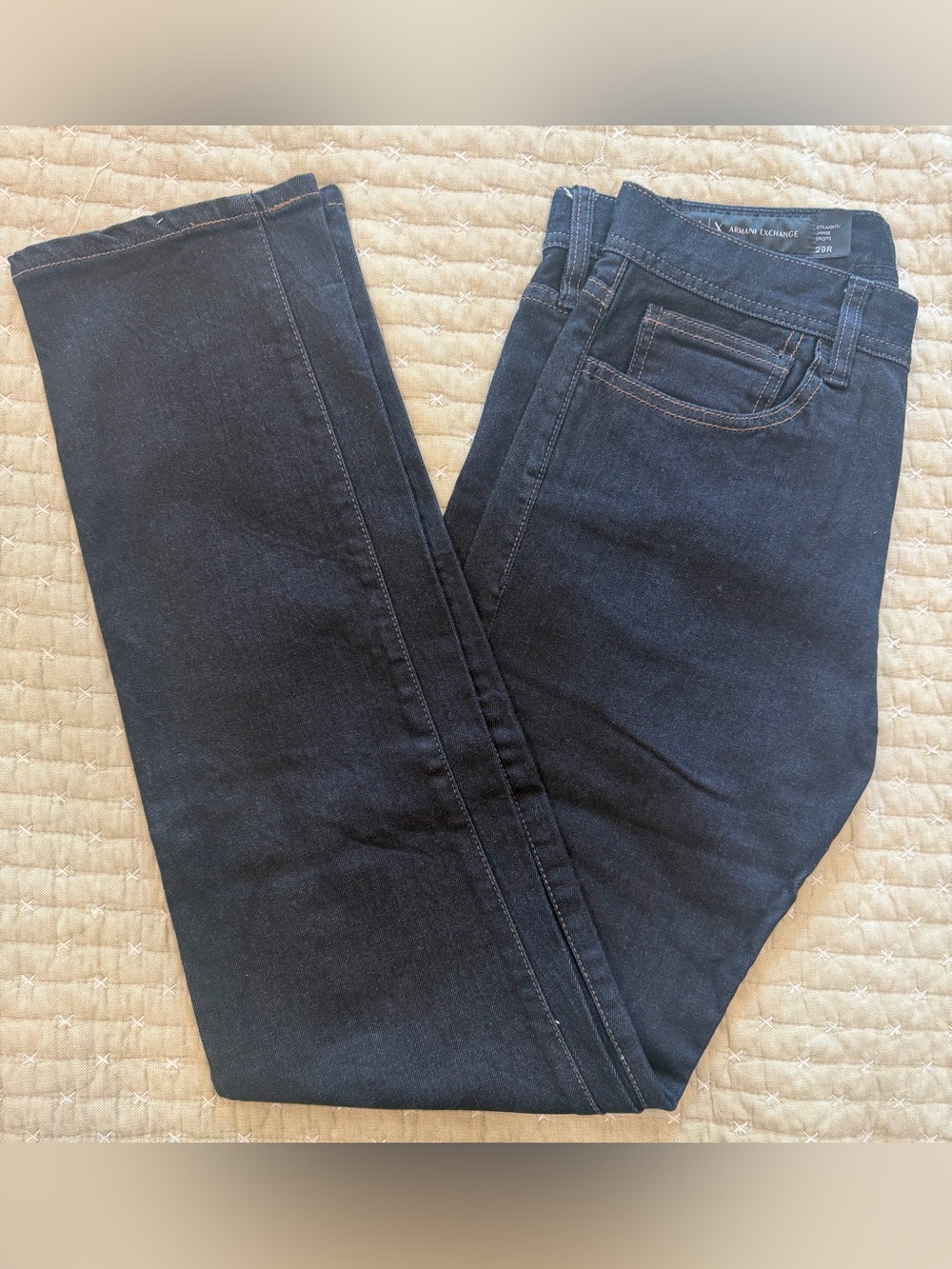Armani Exchange Dark Wash Straight Leg Denim Jeans Mens 29R New